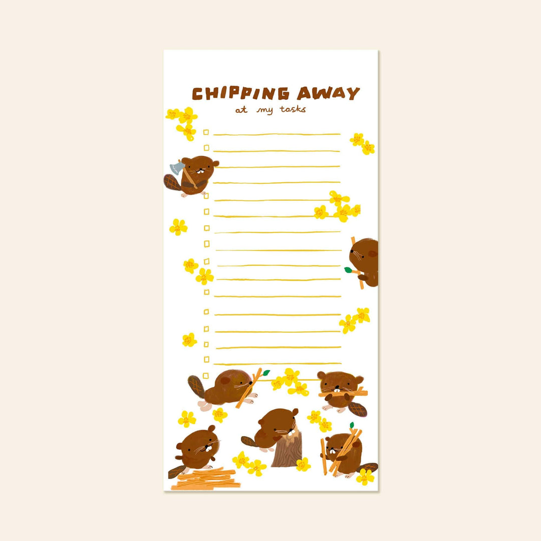 Karen Schipper Paper Beaver List Pad – Cute Woodland Magnetic To-Do Notepad