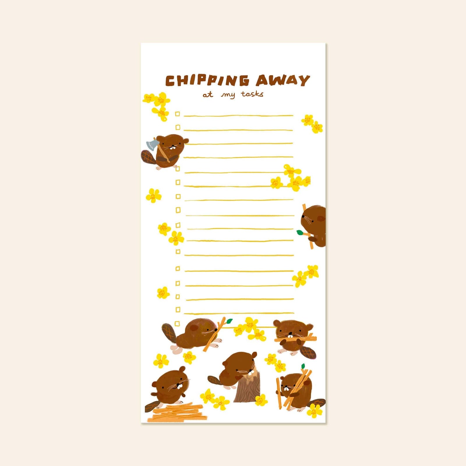 Karen Schipper Paper Beaver List Pad – Cute Woodland Magnetic To-Do Notepad
