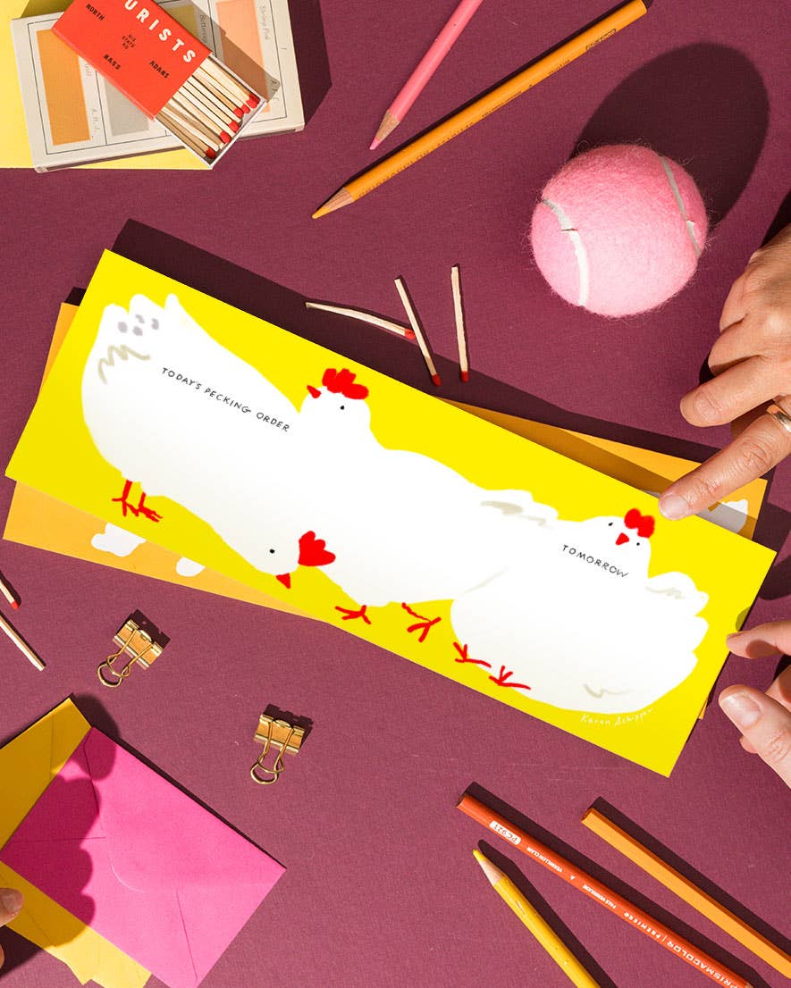 Karen Schipper paper Chickens Desk Planner – Punny Farm Daily Planner Notepad