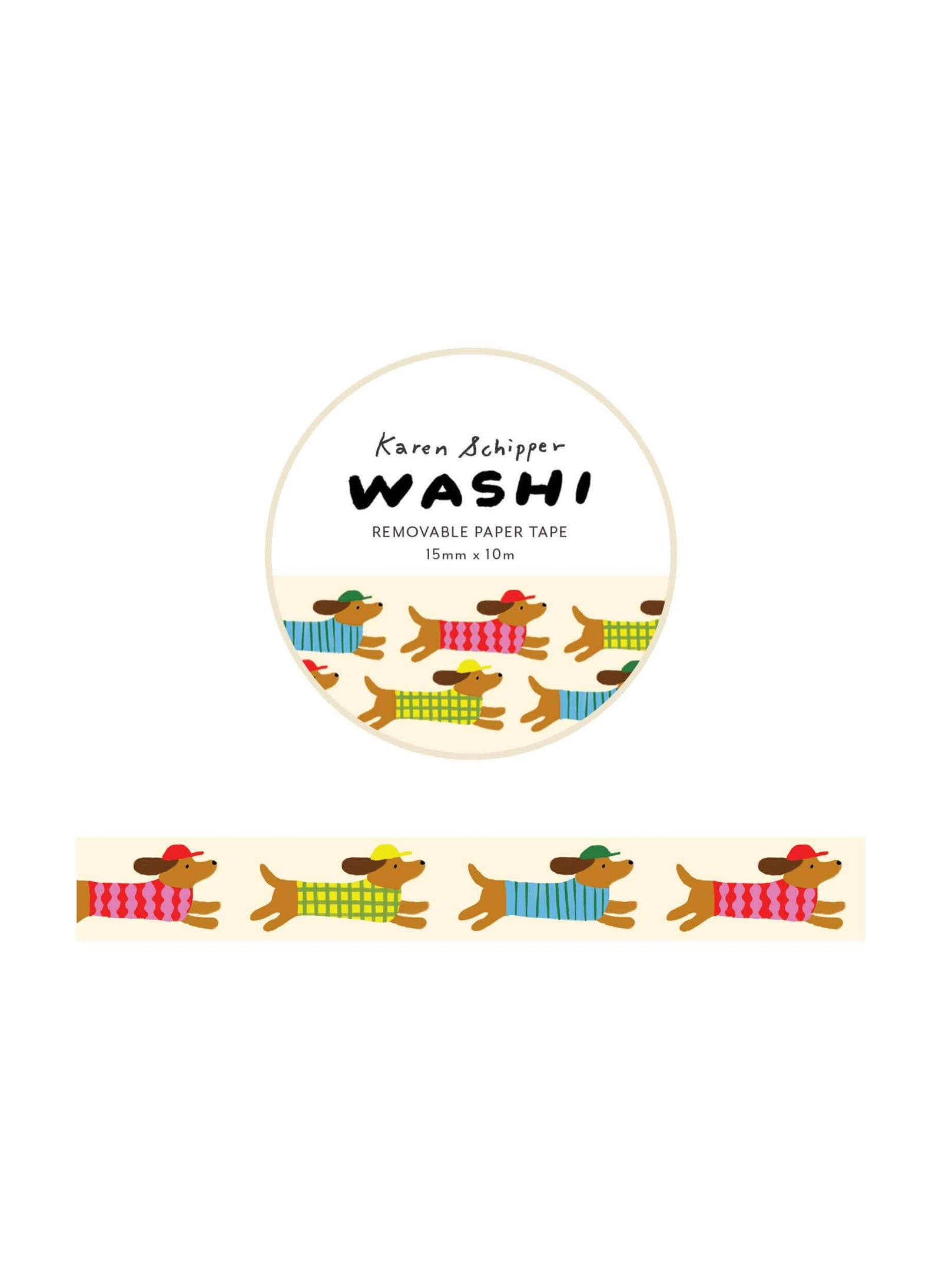 Karen Schipper Paper Dachshund Dog Washi Tape