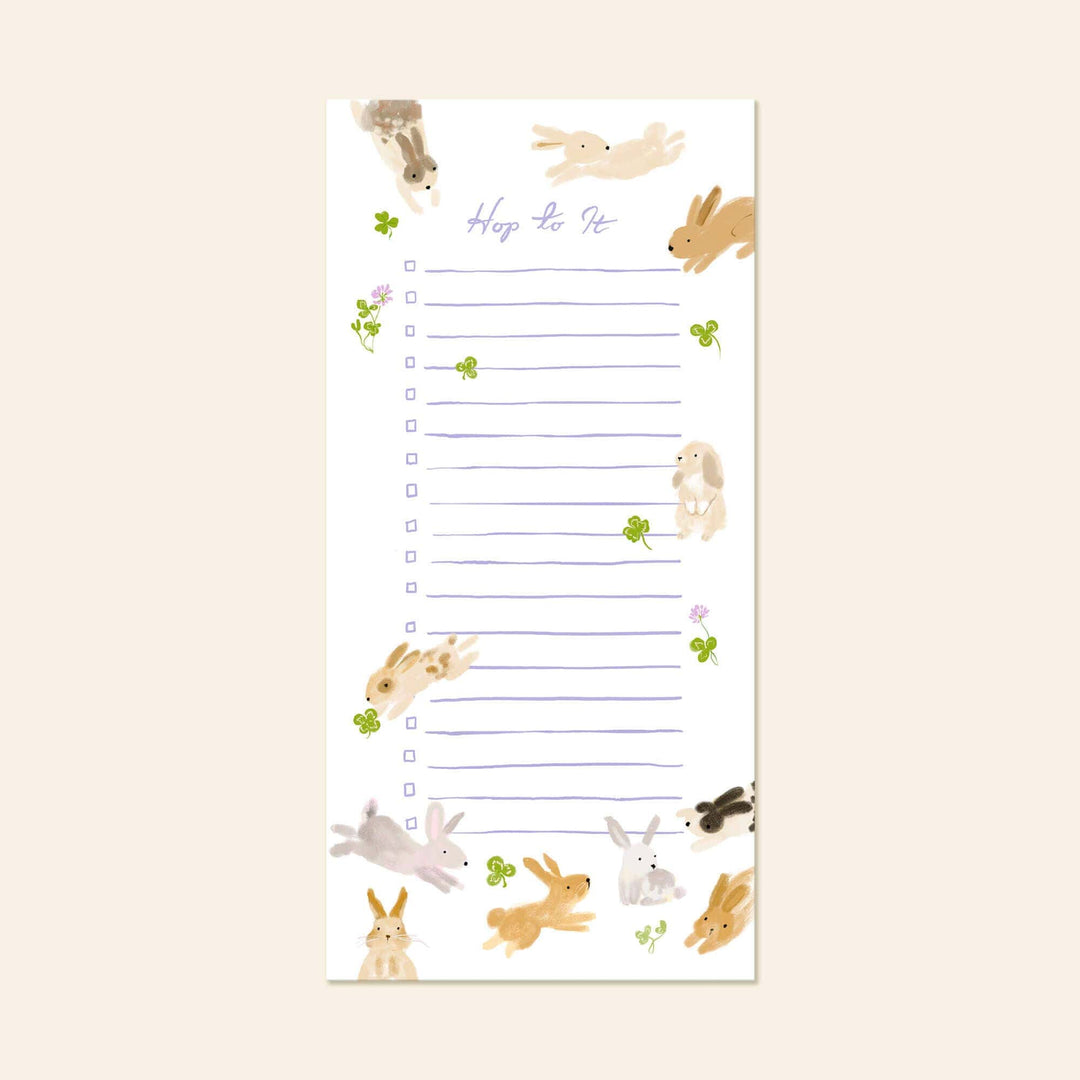 Karen Schipper Paper Hop to It Bunny List Pad – Cute Magnetic To-Do Notepad