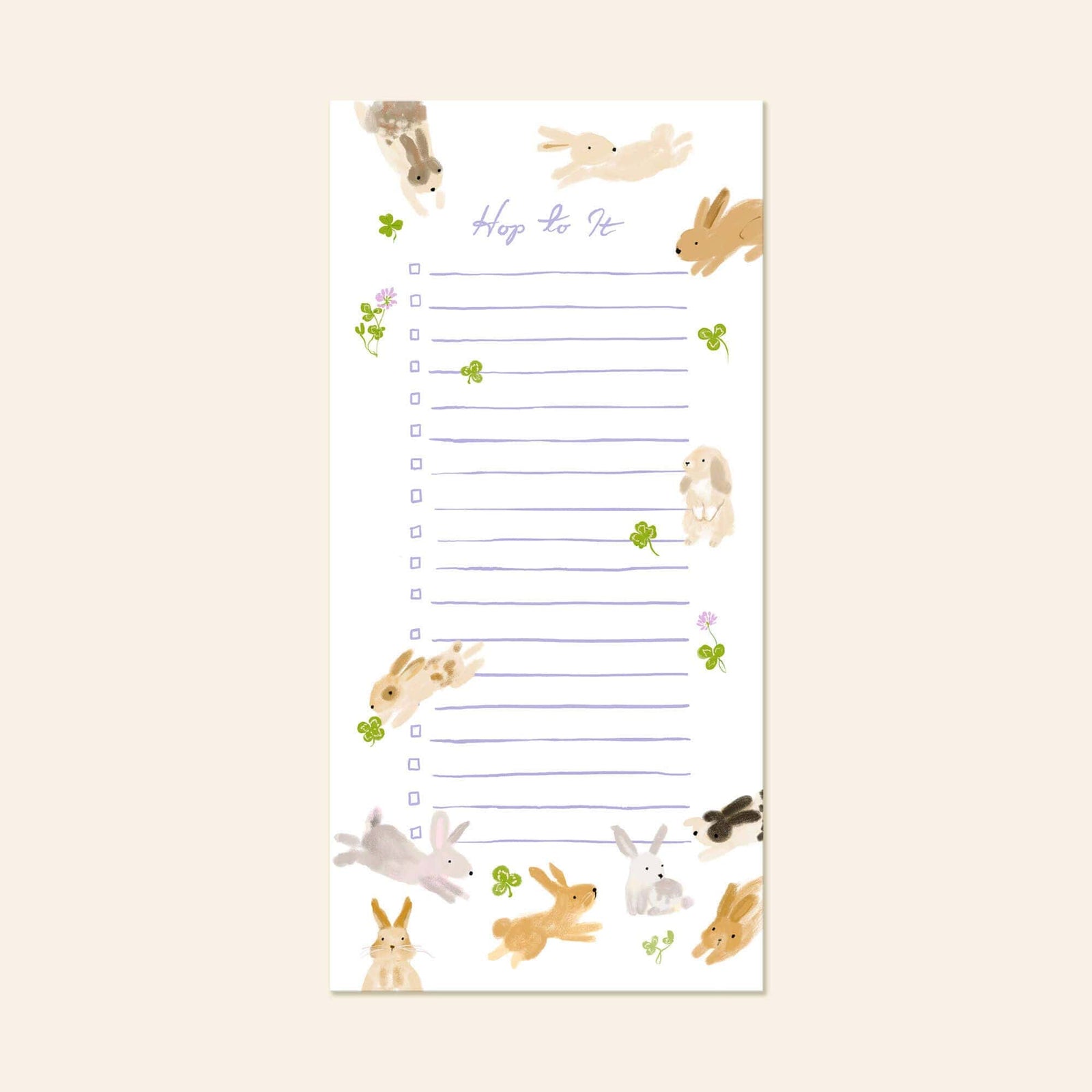 Karen Schipper Paper Hop to It Bunny List Pad – Cute Magnetic To-Do Notepad