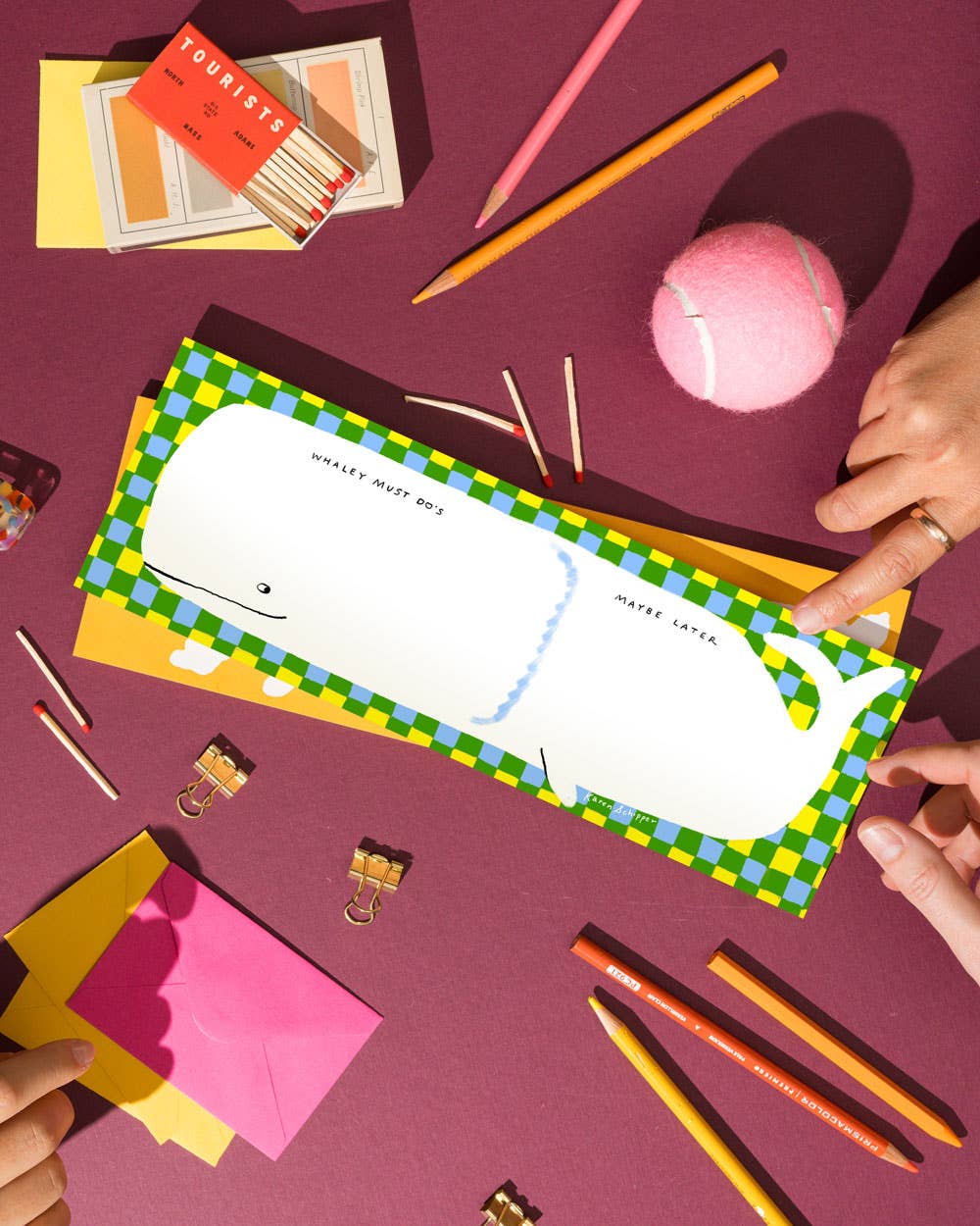 Karen Schipper paper Whale Desk Planner – Punny Daily Planner Notepad