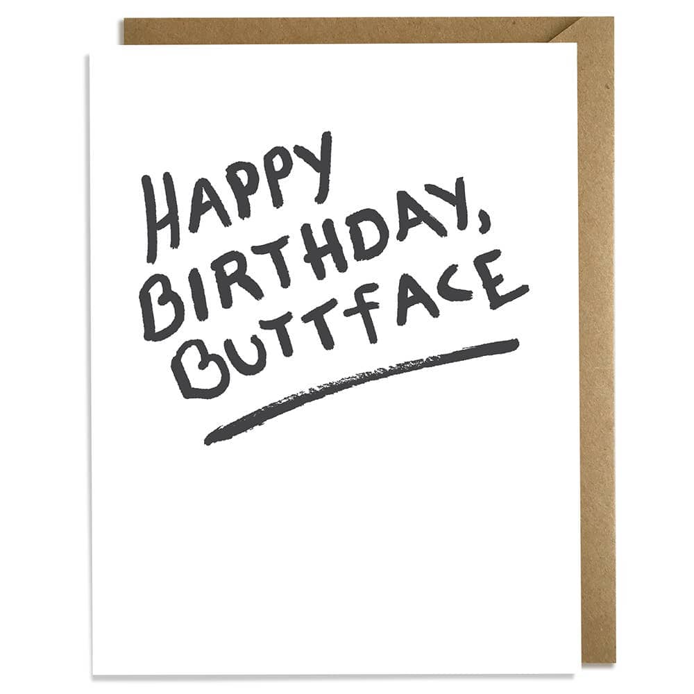 Kat French Design Card Buttface Birthday Card