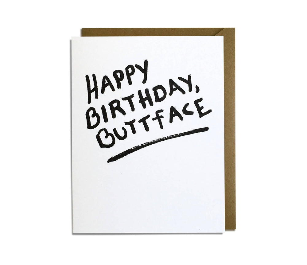 Kat French Design Card Buttface Birthday Card