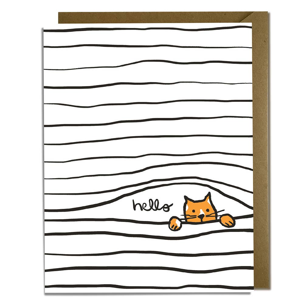 Kat French Design Card Hello Cat Card