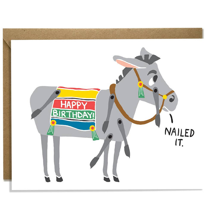 Kat French Design Card Pin Tail Donkey Birthday Card