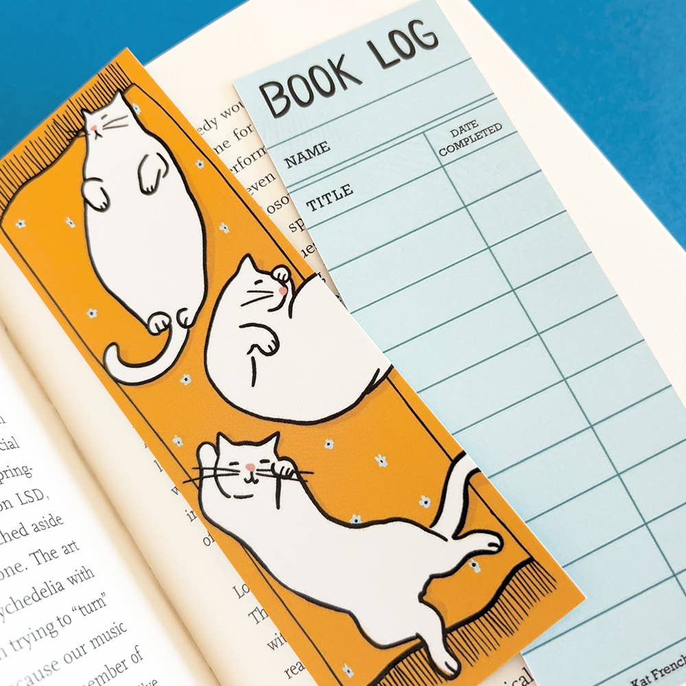 Kat French Design Cards Cats on Rug - Bookmark with Reading Log