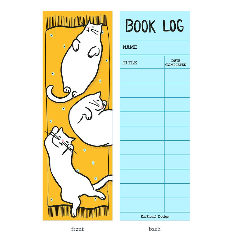 Kat French Design Cards Cats on Rug - Bookmark with Reading Log