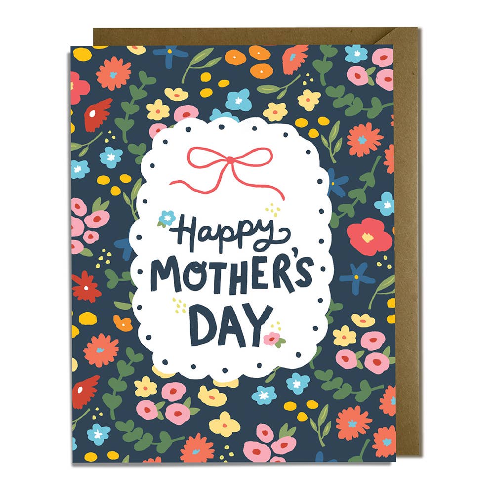 Kat French Design Cards Mother's Day Card - Navy Floral & Lace