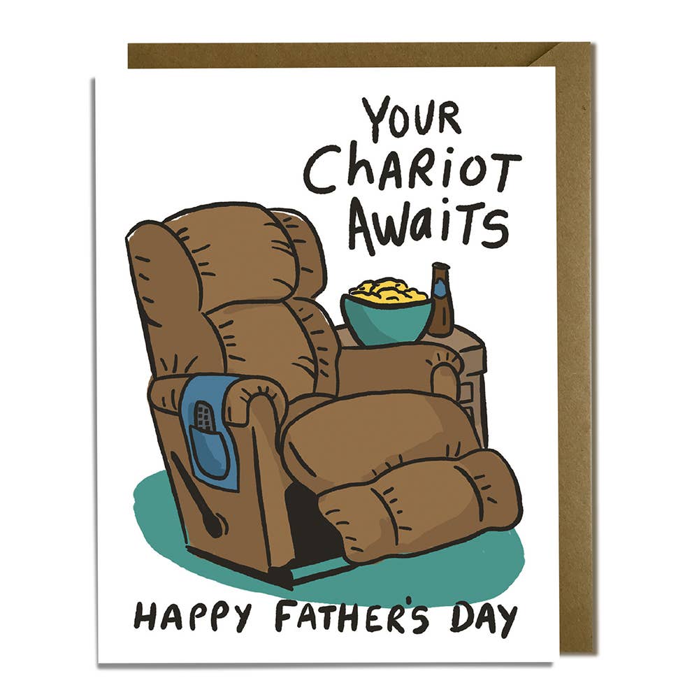 Kat French Design Cards Recliner Chariot Awaits - Father's Day Card