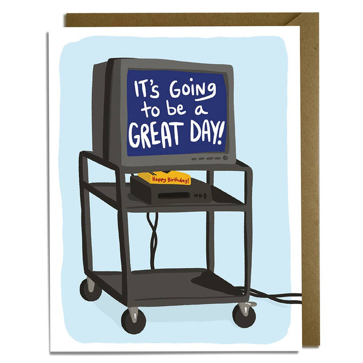 Kat French Design Cards TV Cart Birthday Card