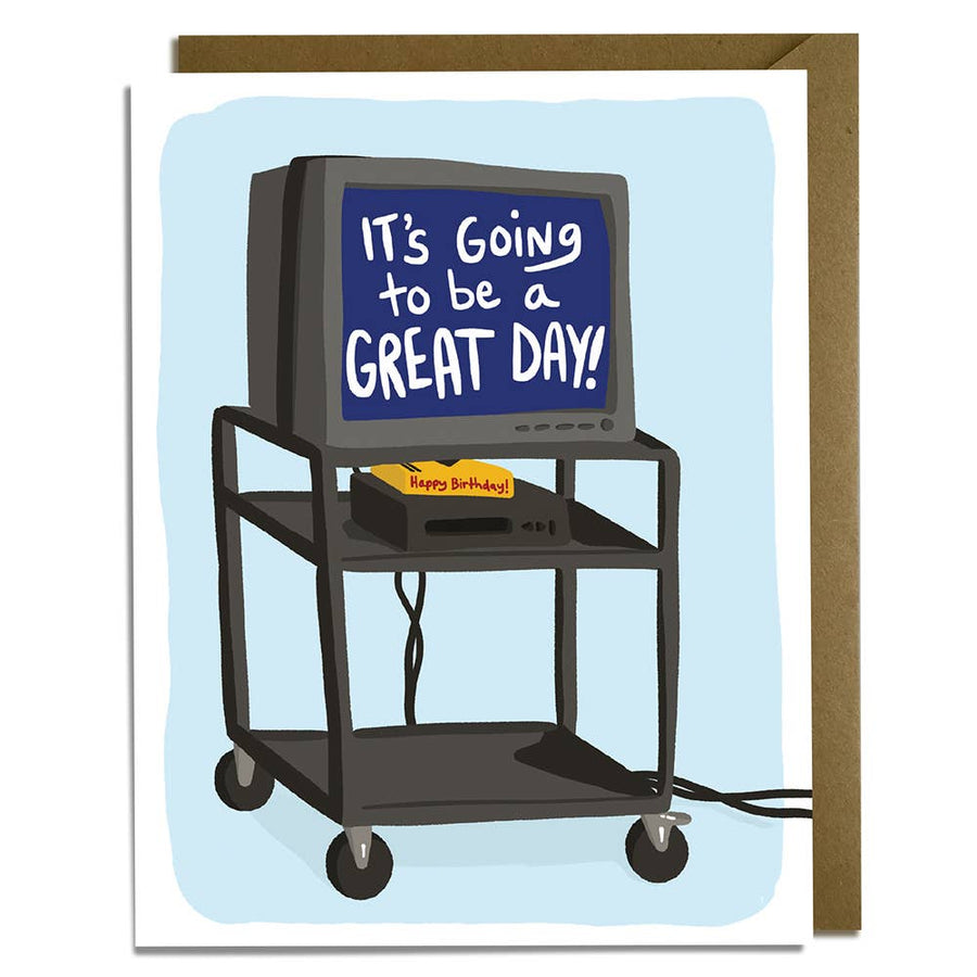 Kat French Design Cards TV Cart Birthday Card