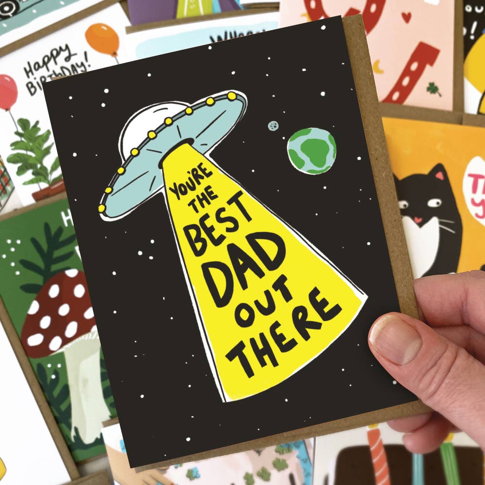 Kat French Design Cards UFO - Funny Father's Day Card