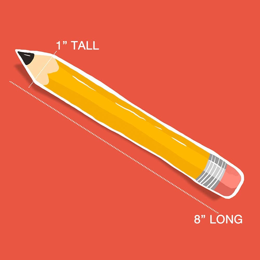 Kat French Design Sticker Extra Long Sticker Decal - Pencil