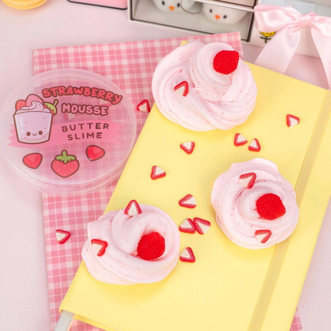 Kawaii Slime Company Gifts Strawberry Mousse Fluffy Butter Slime | Kawaii Slime Company