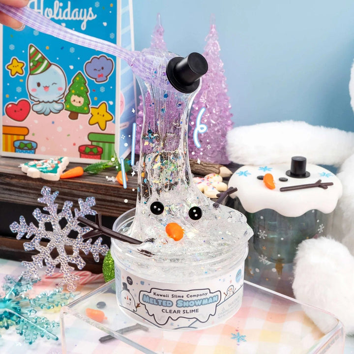 Kawaii Slime Company Sensory Toy Melty Snowman Clear Putty Slime | Kawaii Slime Company