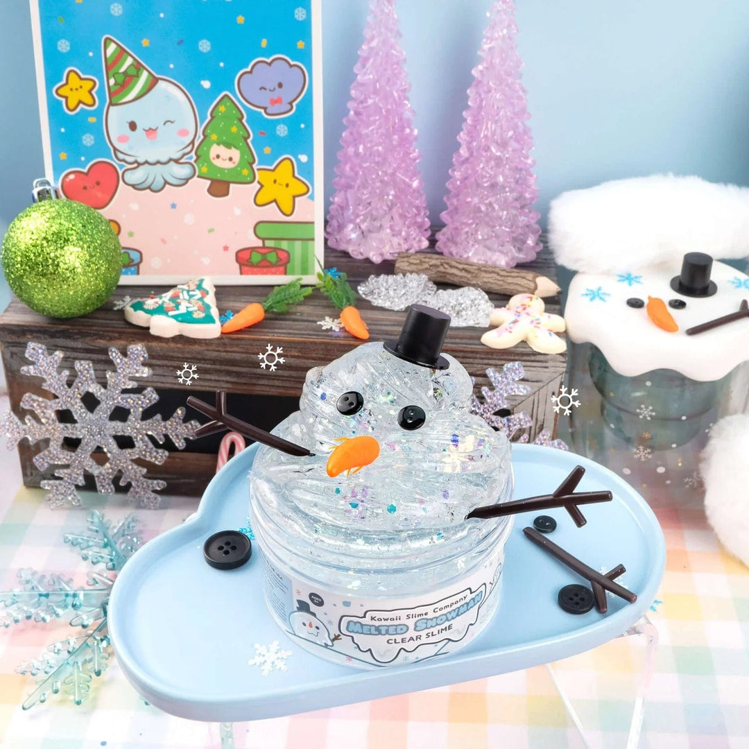 Kawaii Slime Company Sensory Toy Melty Snowman Clear Putty Slime | Kawaii Slime Company