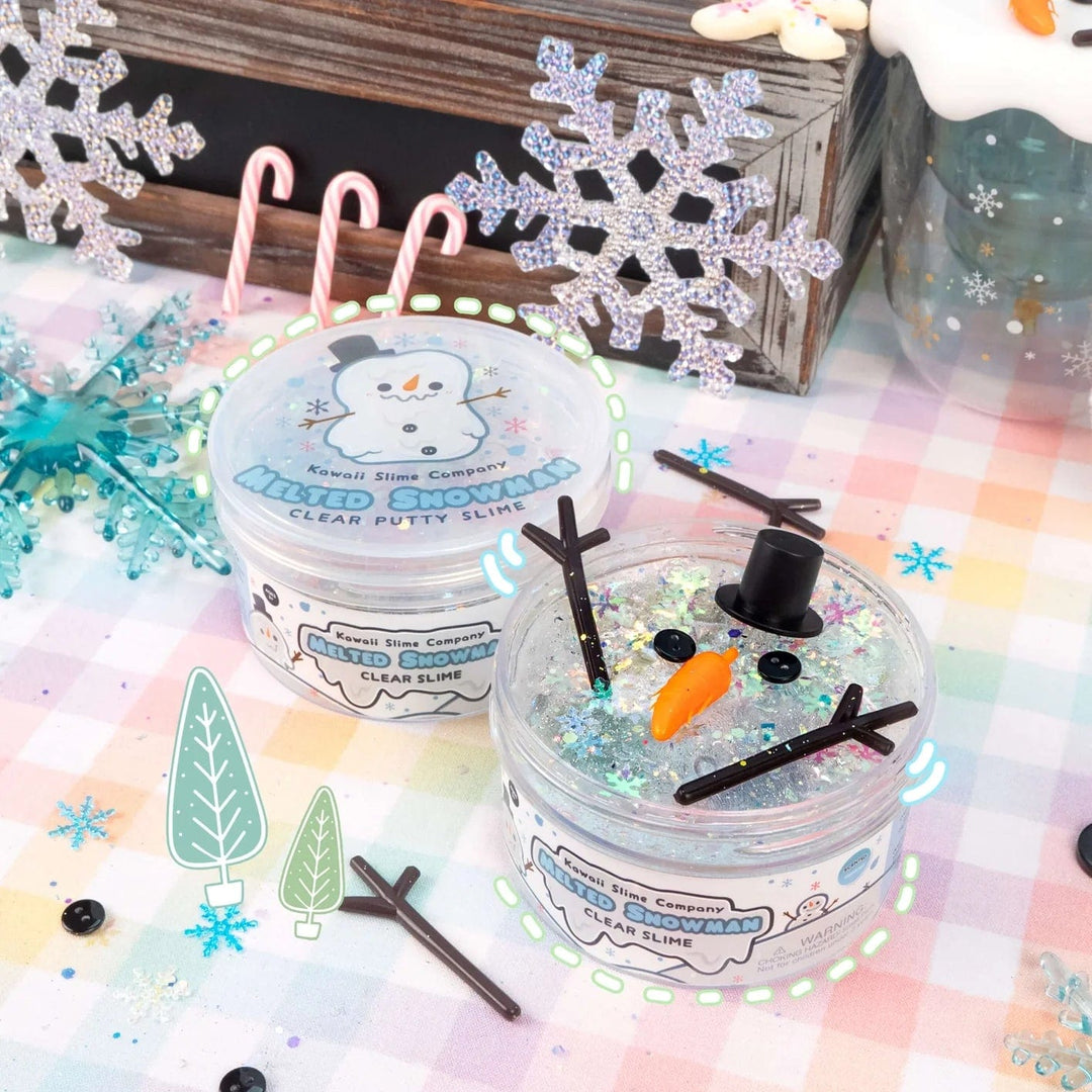 Kawaii Slime Company Sensory Toy Melty Snowman Clear Putty Slime | Kawaii Slime Company