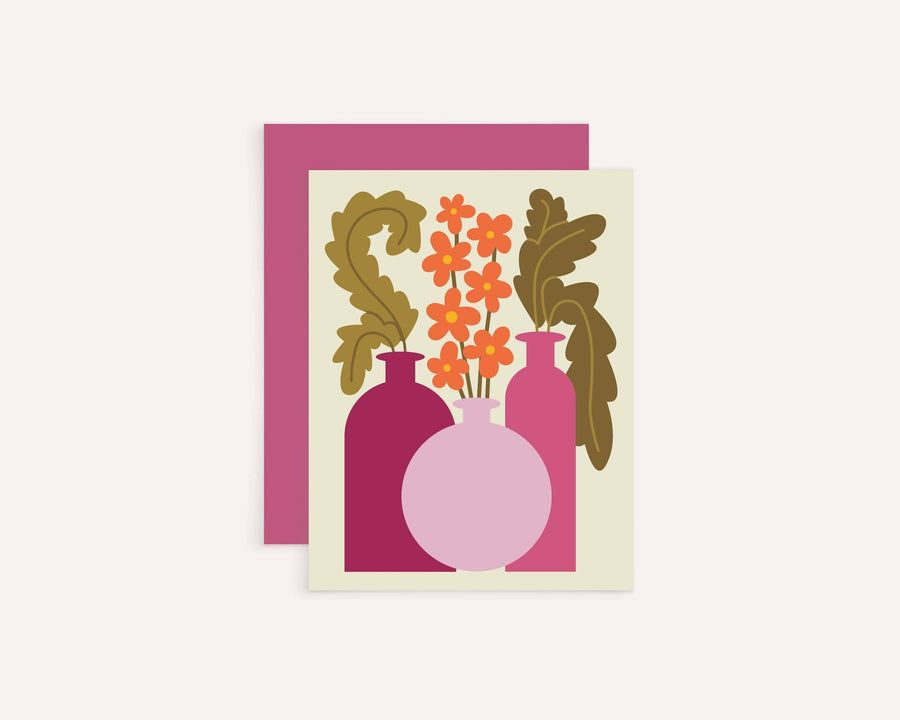 KGS Design Studio Card Plants in Pots Blank Card