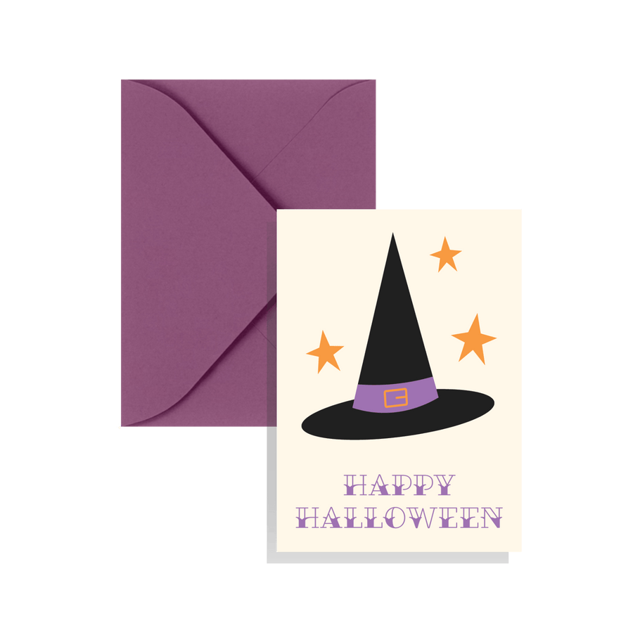 KGS Design Studio Card Witch's Hat and Broom Enclosure Card 