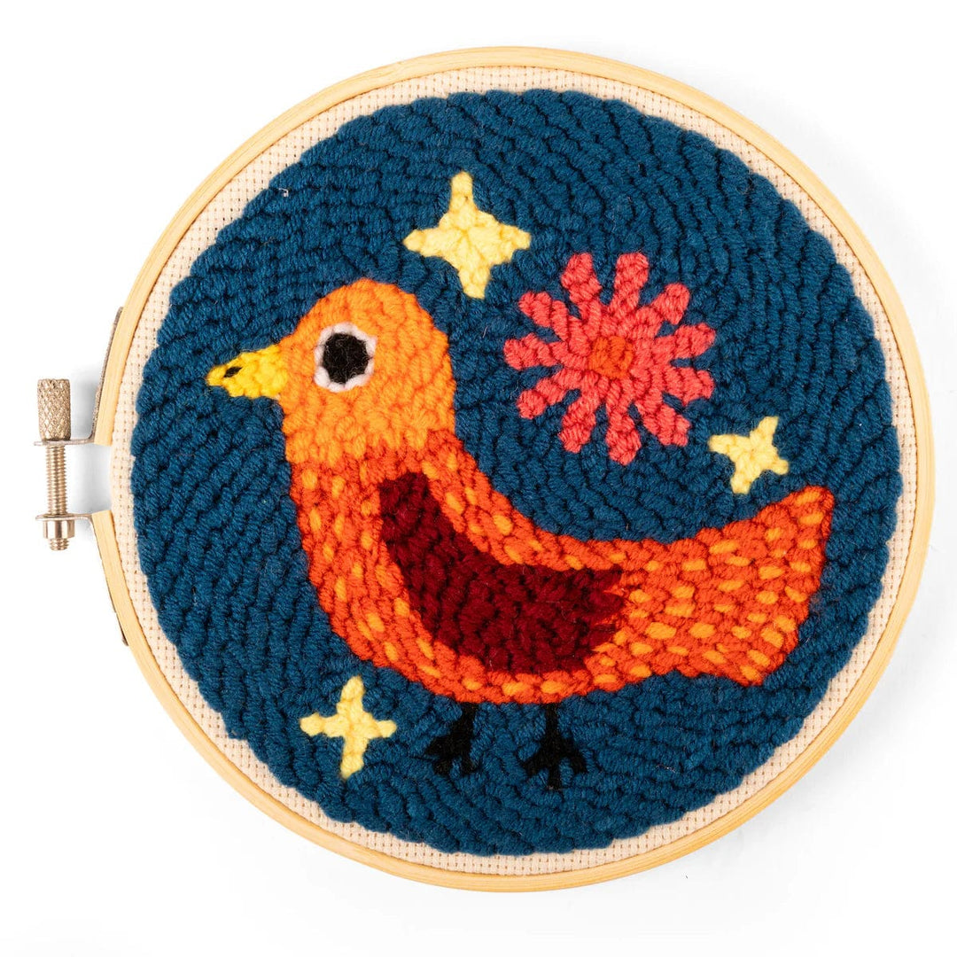 Kikkerland Embroidery Kits Bird Punch Needle Kit