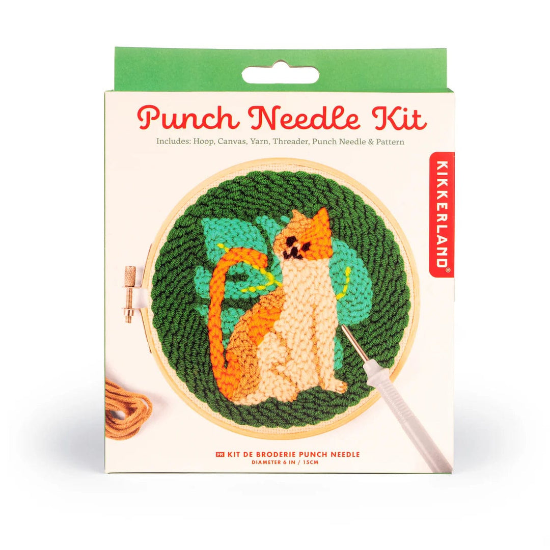 Kikkerland Embroidery Kits Cat Punch Needle Kit