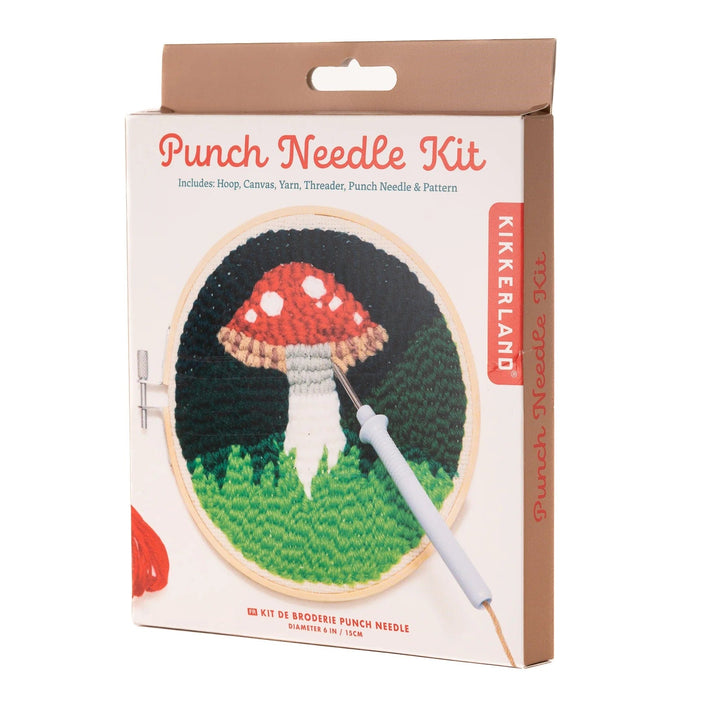 Kikkerland Embroidery Kits Mushroom Punch Needle Kit