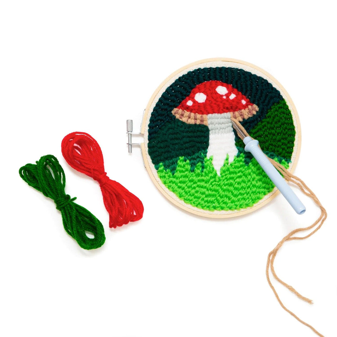 Kikkerland Embroidery Kits Mushroom Punch Needle Kit