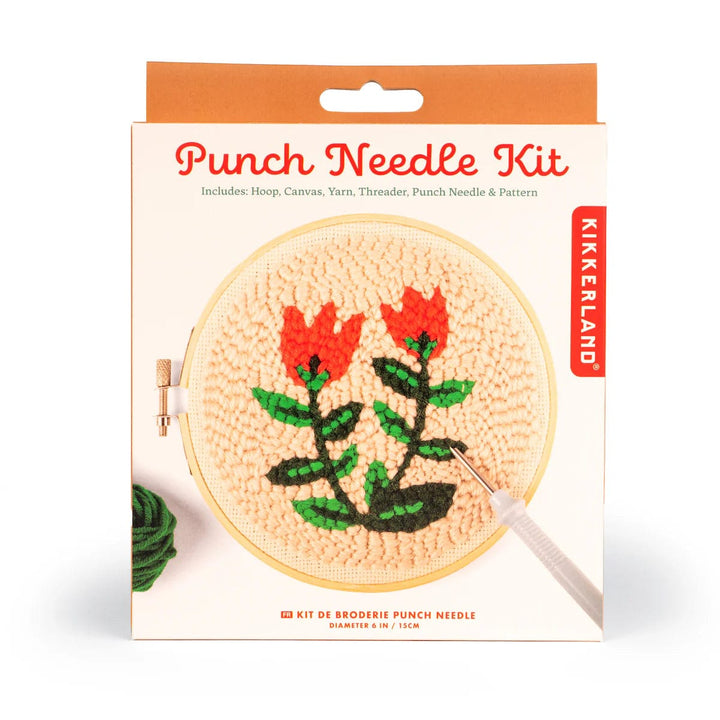 Kikkerland Embroidery Kits Tulips Punch Needle Kit