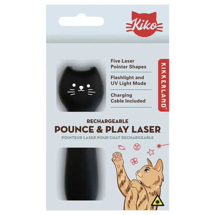 Kikkerland Gifts Kiko Rechargeable Pounce & Play Laser