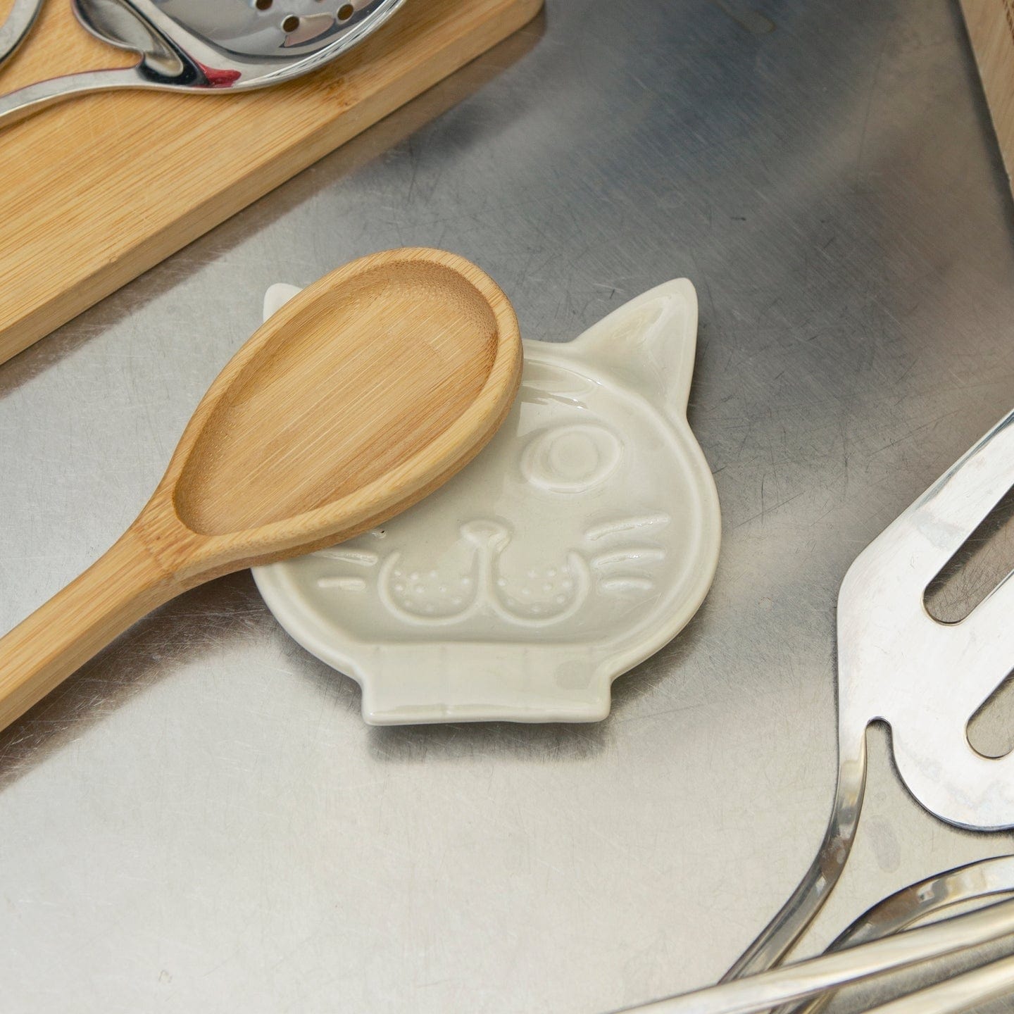 Purr-fect Holiday Ceramic Spoon Rest