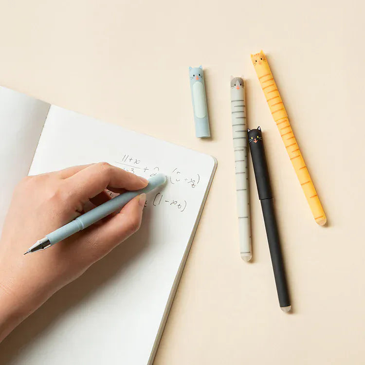 Kikkerland Paper Cat Erasable Gel Pens