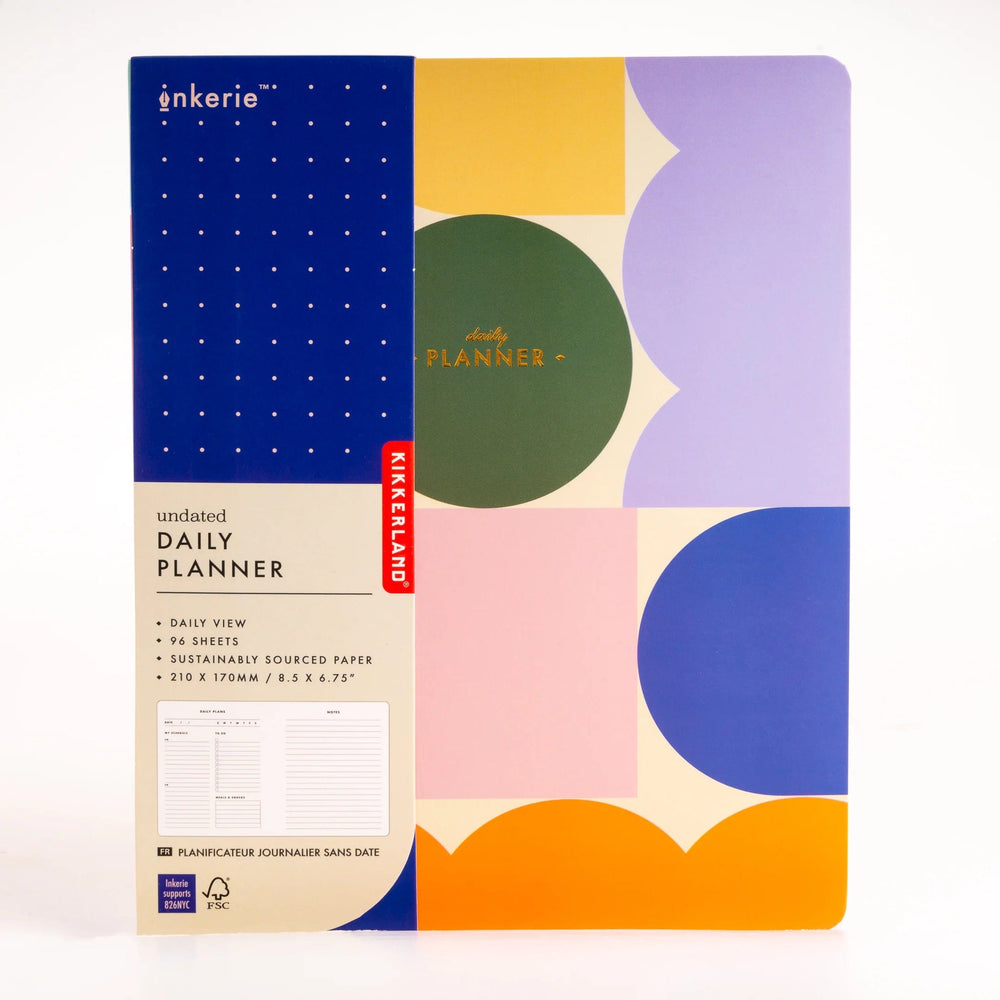 Kikkerland Planner Inkerie Undated Daily Planner