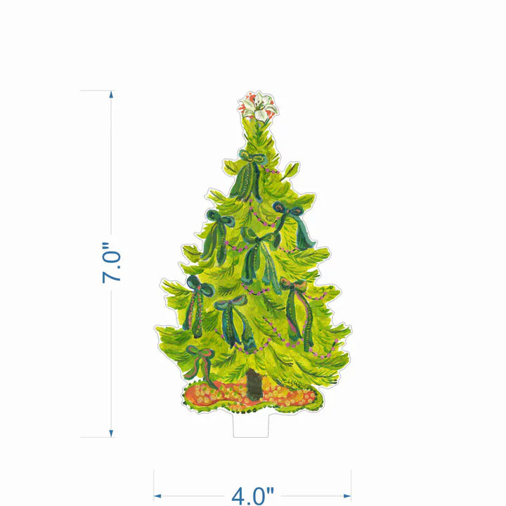 Kimberly Hodges Art and Design Home 8 Green Bows Tree Small Acrylic Flower