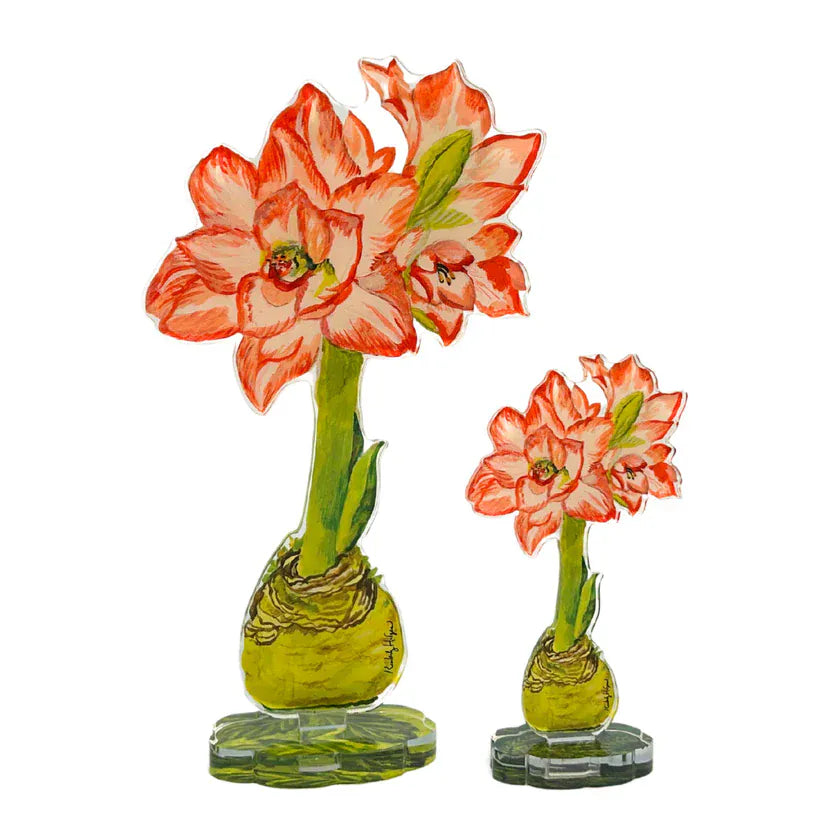 Kimberly Hodges Art and Design Home Blossom Peacock Amaryllis Small Acrylic Flower