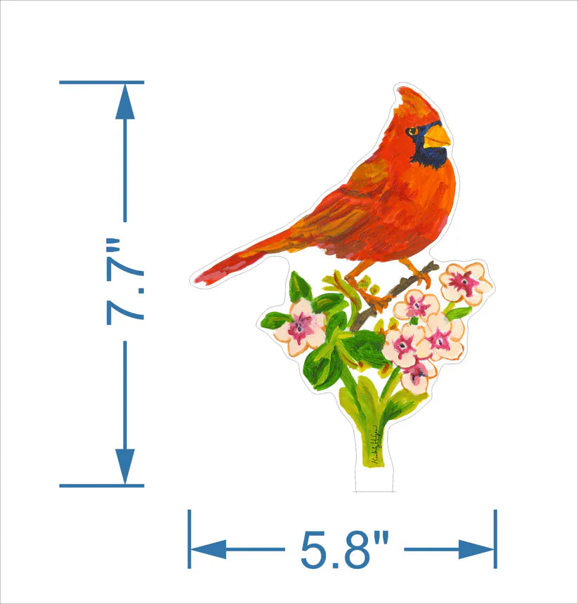 Kimberly Hodges Art and Design Home Spring Cardinal Large Acrylic Flower