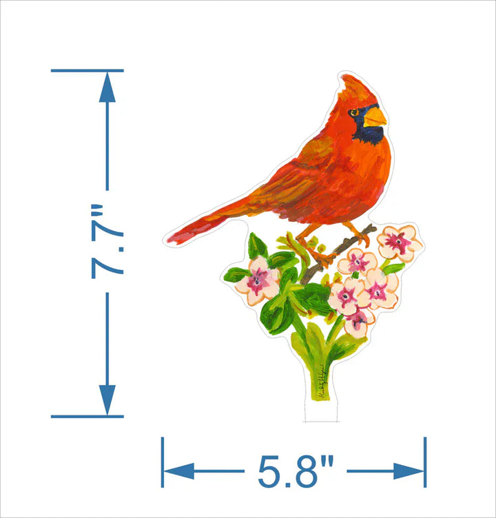 Kimberly Hodges Art and Design Home Spring Cardinal Large Acrylic Flower