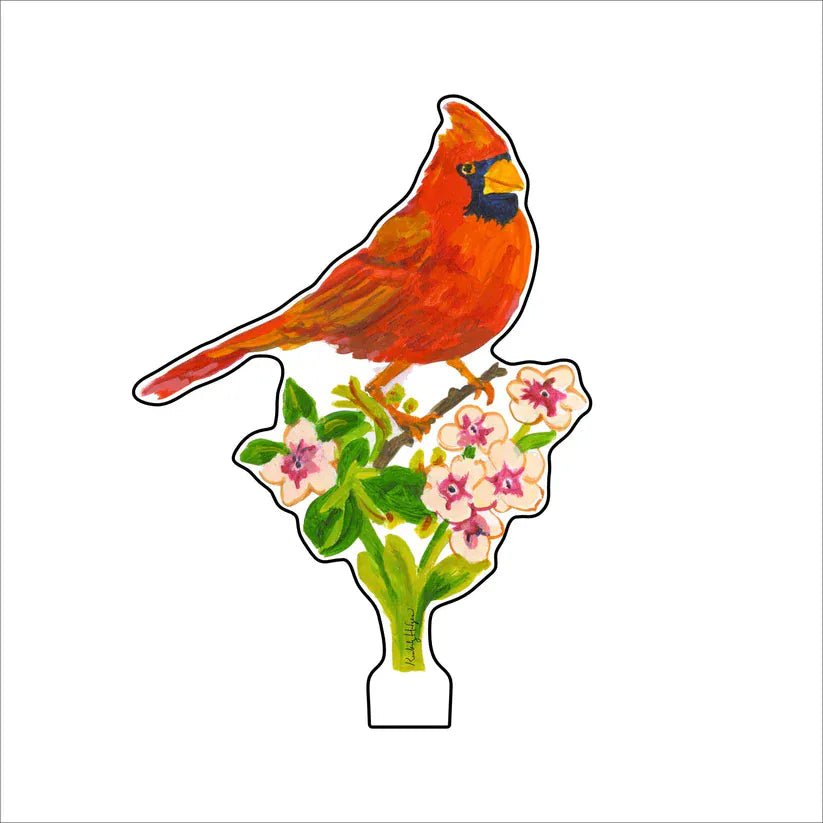 Kimberly Hodges Art and Design Home Spring Cardinal Large Acrylic Flower