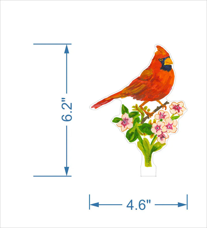 Kimberly Hodges Art and Design Home Spring Cardinal Small Acrylic Flower