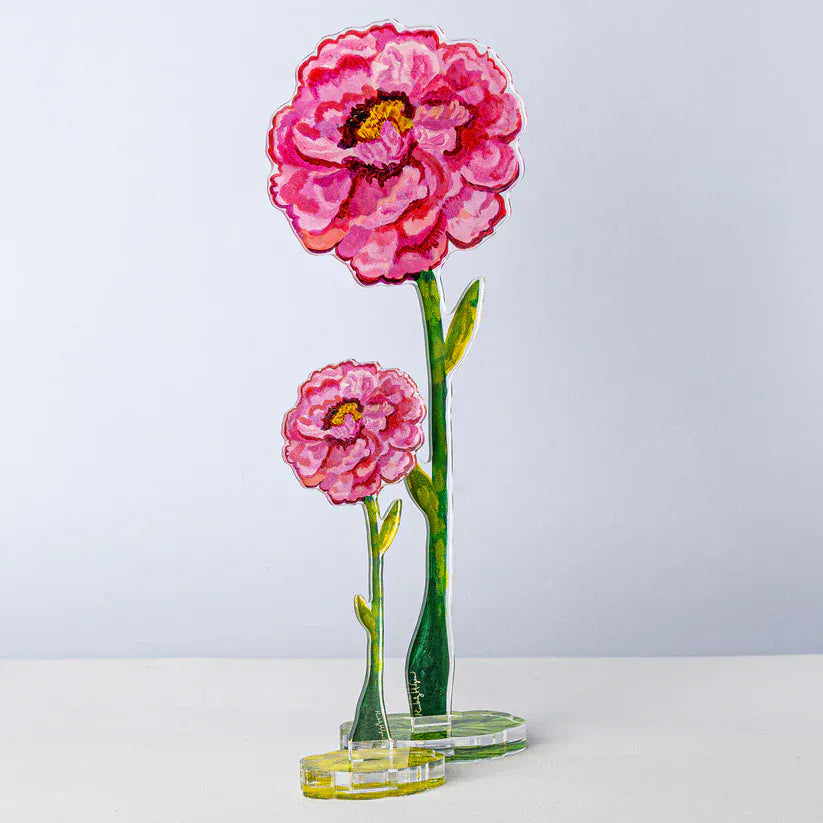 Kimberly Hodges Art and Design Home Tall Magenta Peony Small Acrylic Flower