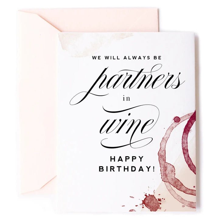Kitty Meow Boutique Card Partners in Wine Birthday Card