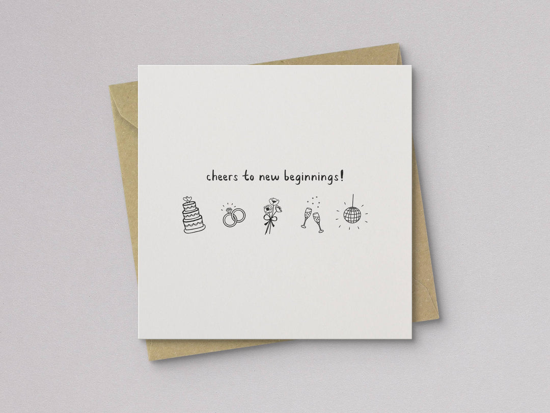 Kwohtations Cards Card Cheers to New Beginnings Wedding Card