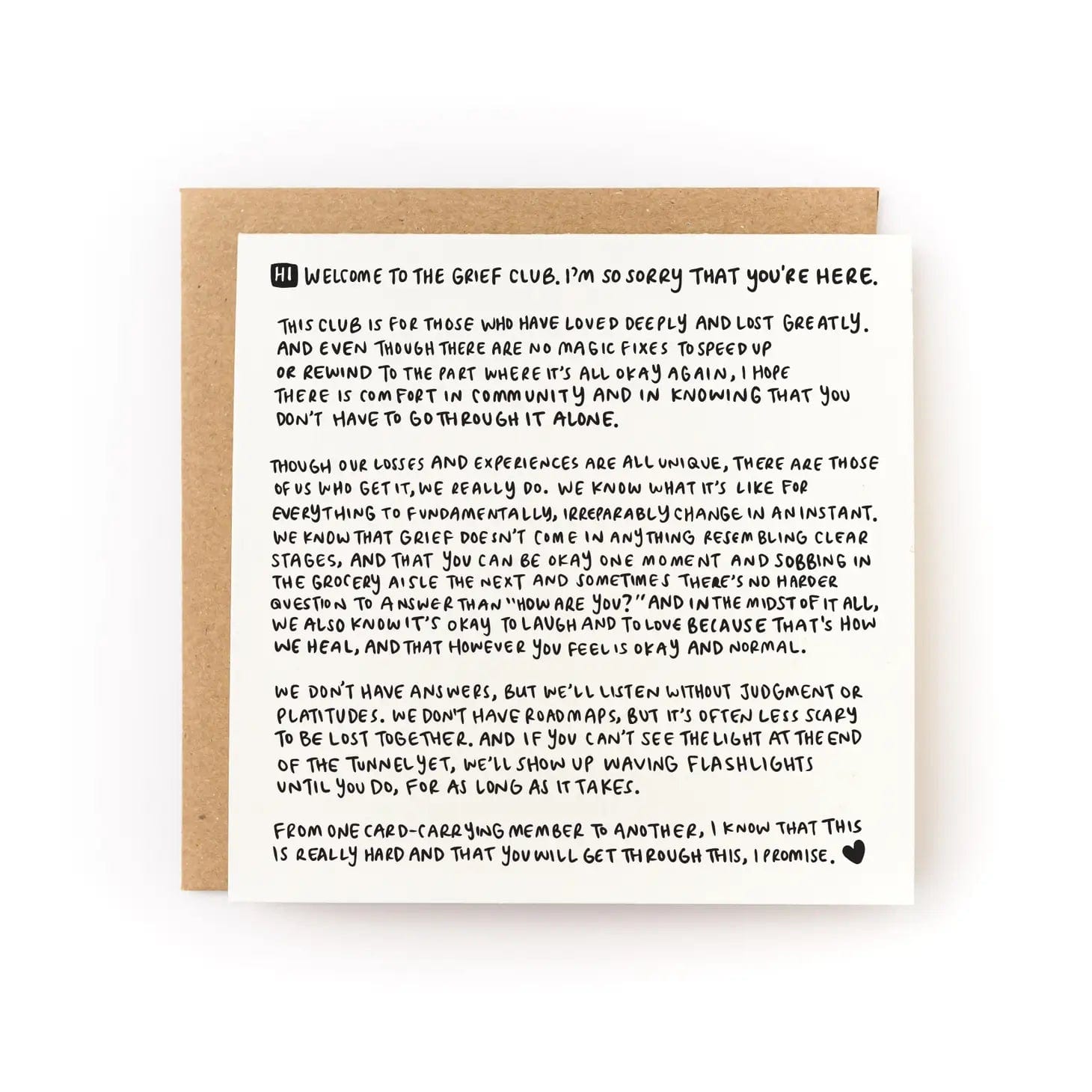 Kwohtations Cards Card Welcome to the Grief Club Sympathy Card