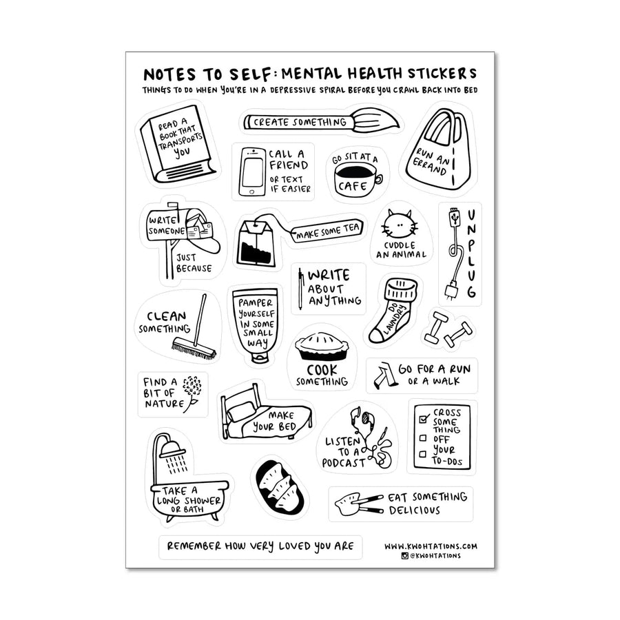 Kwohtations Cards Sticker Sheets Mental Health Sticker Sheet
