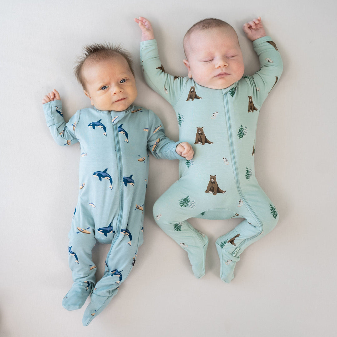 Kyte Baby Zippered Footie - Coastline Kyte Baby Zippered Footie - Coastline