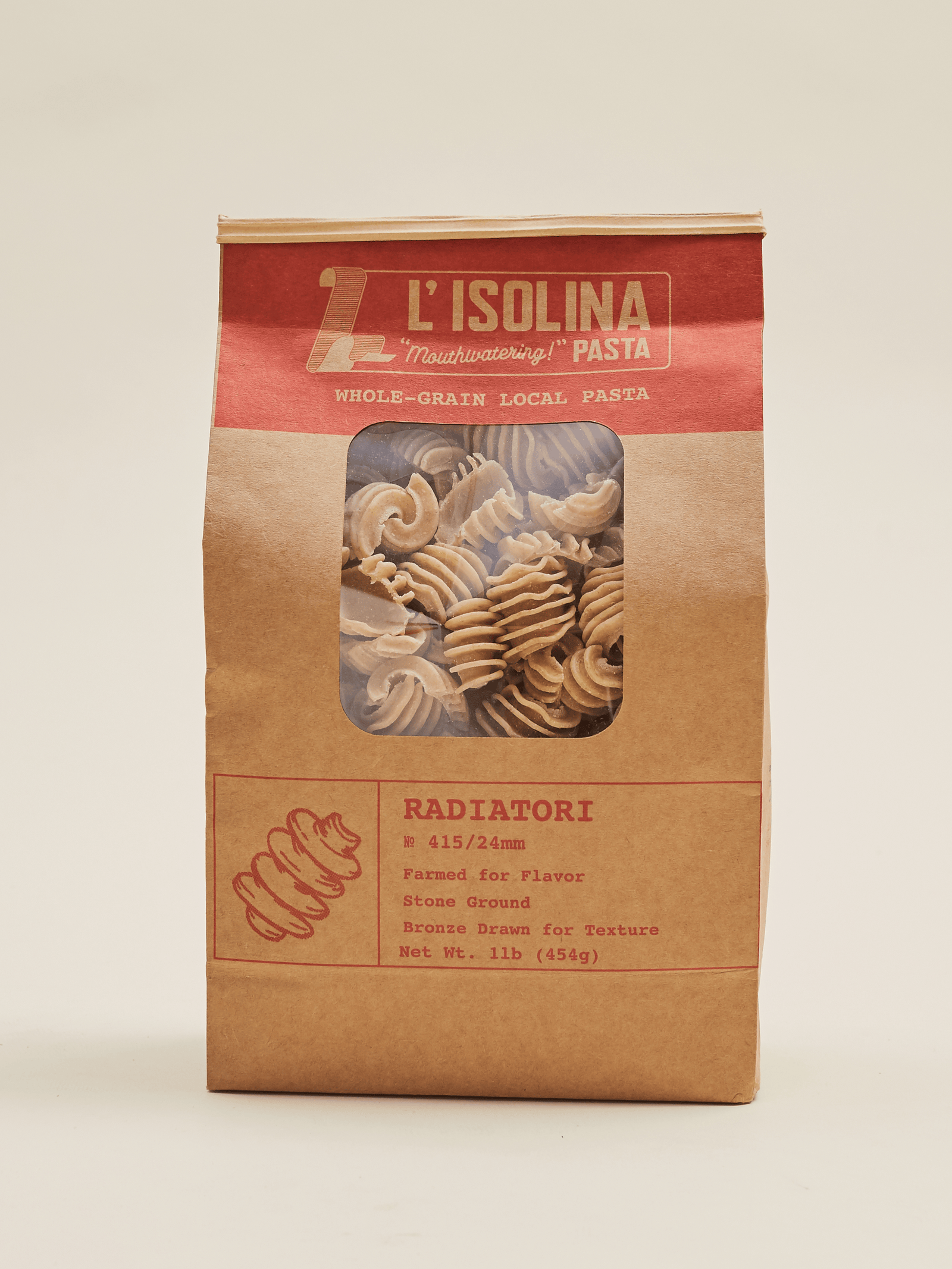 L'Isolina Pasta Home Regenerative Whole-Grain Radiatori - L'Isolina “Farmed for Flavor” Pasta