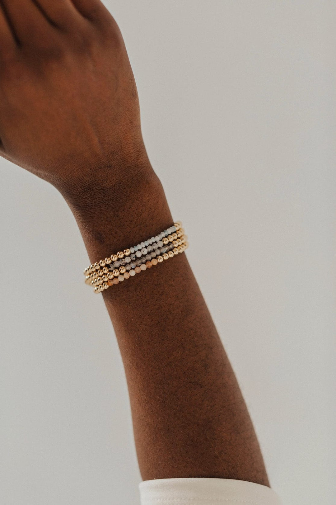Lace & Pearls Bracelet Mini Gemstone Beaded Stretch Bracelet