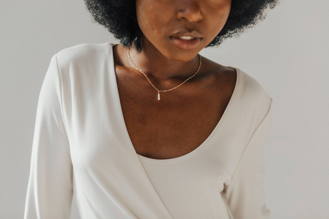 Lace & Pearls Jewelry Fashion Freshwater Pearl Drop Necklace