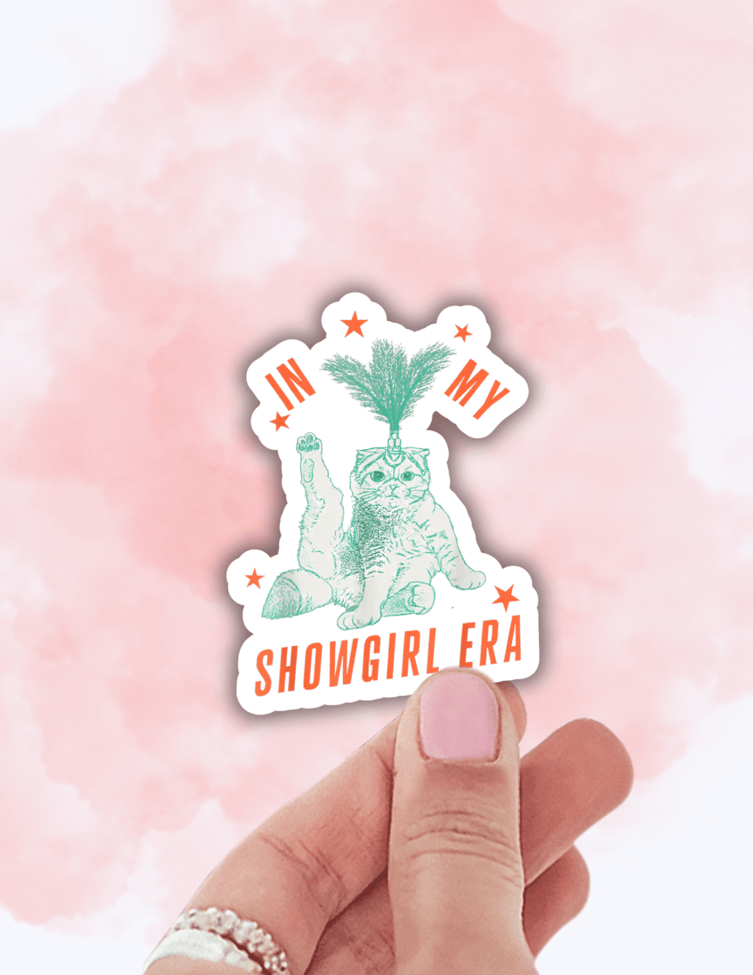 Lalatina Shop Cards Cute Cat Showgirl Sticker